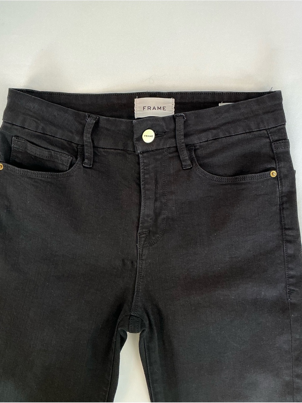 Frame Denim Black Stretch High-Rise Le Crop Mini Boot Flare Jeans - Picture 4 of 9